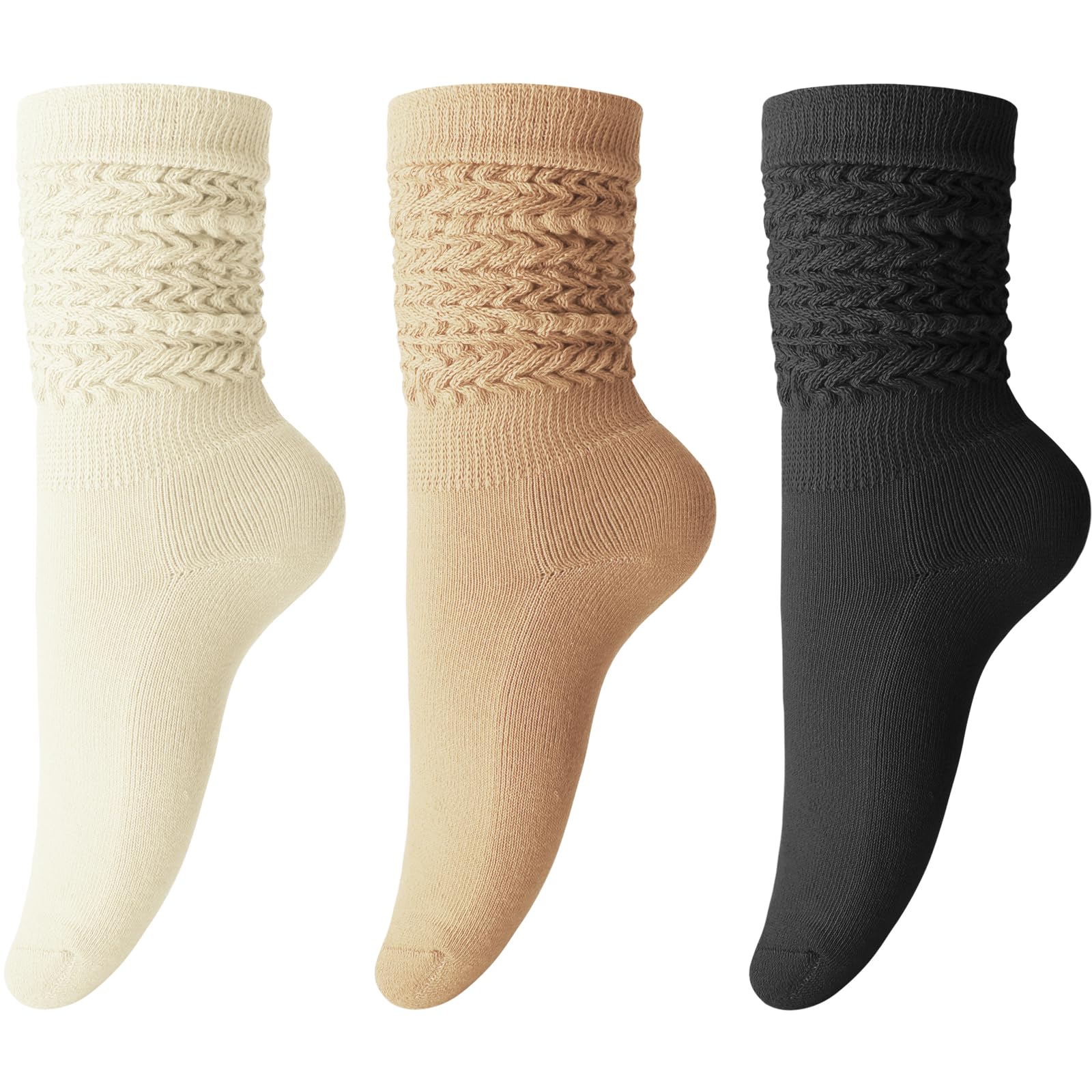 DRESHOW Women Slouch Socks Extra Long High Thigh Cotton Knit Scrunch Socks Warm Thick Long Knee High Boot Socks
