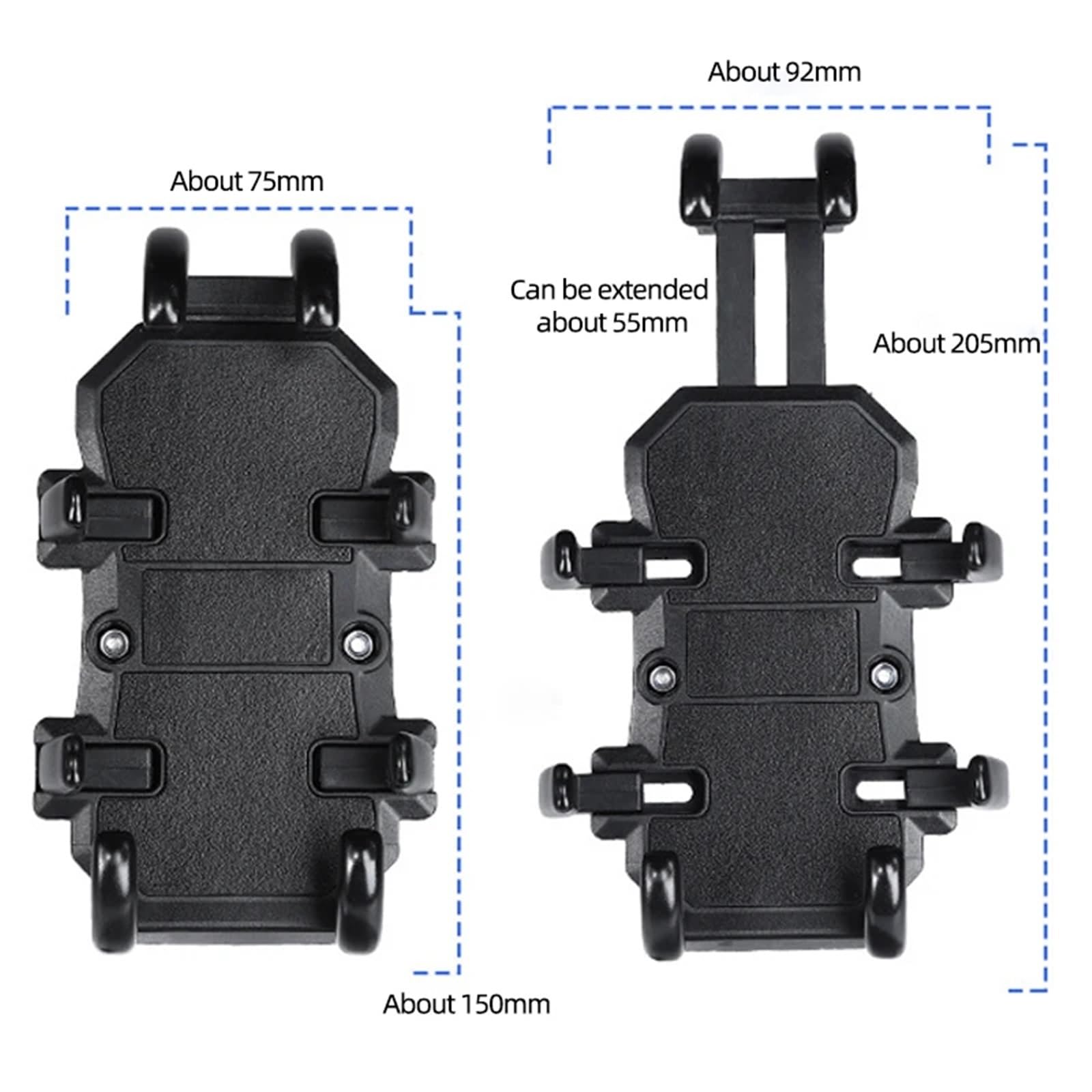 Support Telephone Velo Support Téléphone Portable Vélo Électrique Moto Guidon Aluminium Support Vélo Support GPS Téléphone avec Amortisseur Telephone Moto Rotation(Handlebar)