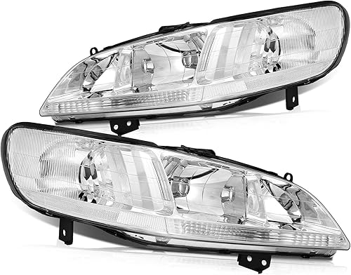 Miniatura 2 de cciyu Conjunto de faros delanteros para Honda para Accord 1998-2002, carcasa cromada, reflector, lente transparente