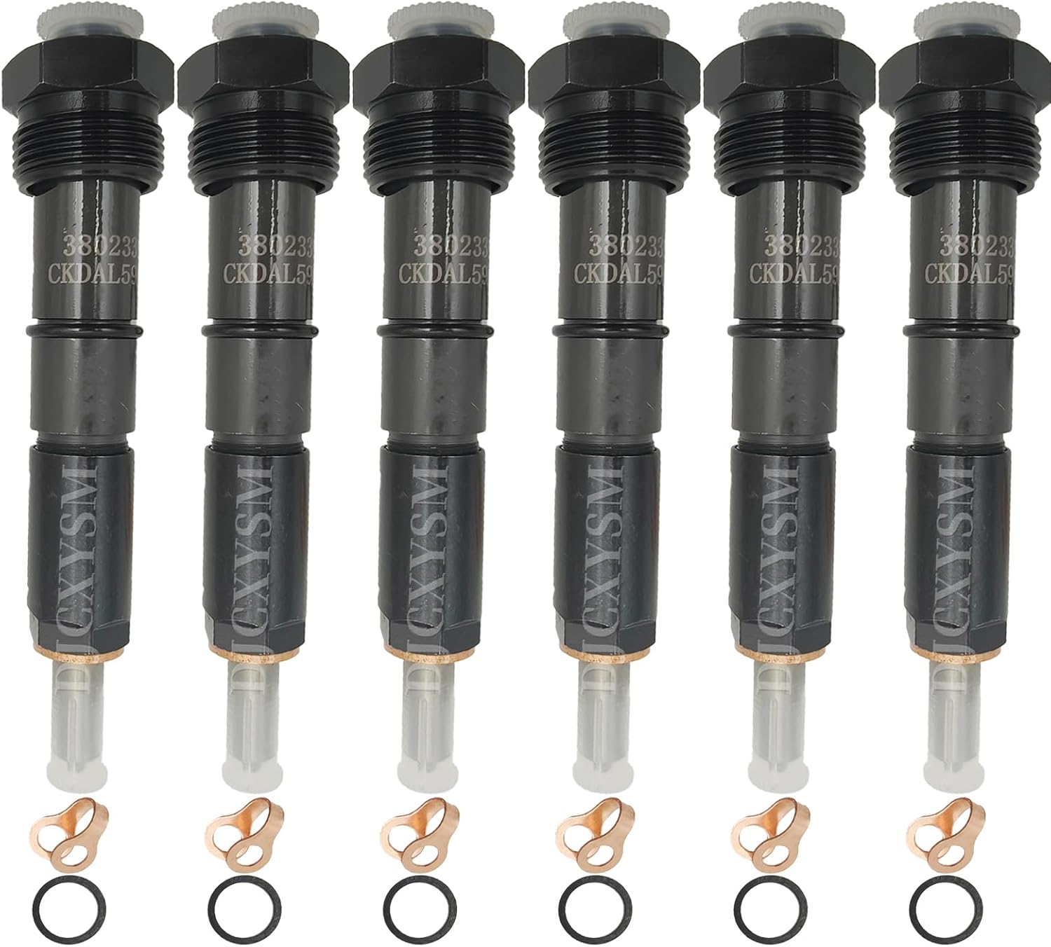 6-pcs 3802330 Fuel Injections Compatible with Cummins 4BT3.9 6BT5.9 Engine