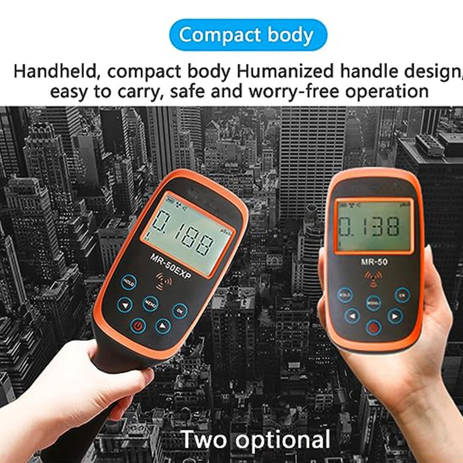 JITEM Geiger Counters Professioneller Strahlungsdetektor, High-Range-Hand-Geigerzähler, Alpha, Beta, Gamma, Röntgenstrahlen, radioaktives hochpräzises Strahlungsdetektionsinstrument, MR-50