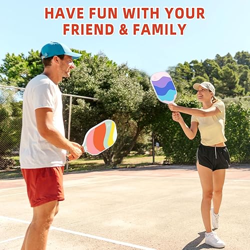 Miniatura 6 de Mayboom Juego de 2 o 4 palas de pickleball aprobadas por USAPA con 4 bolas de pickleball y bolsa de pickleball, raquetas de fibra de vidrio, paquete