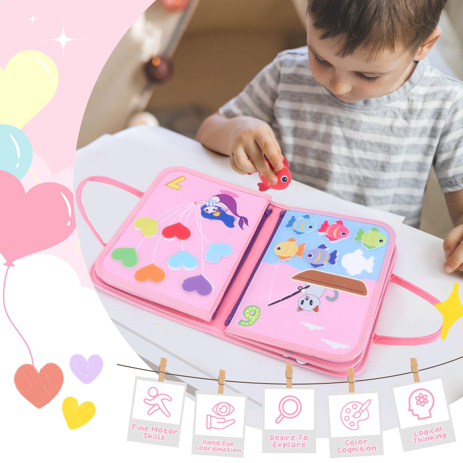 TUMALAGIA Busy Board Piscine, Jouets Montessori pour Enfants de 1-4 Ans TUMALAGIA Busy Board Piscine, Jouets Montessori pour Enfants de 1-4 Ans