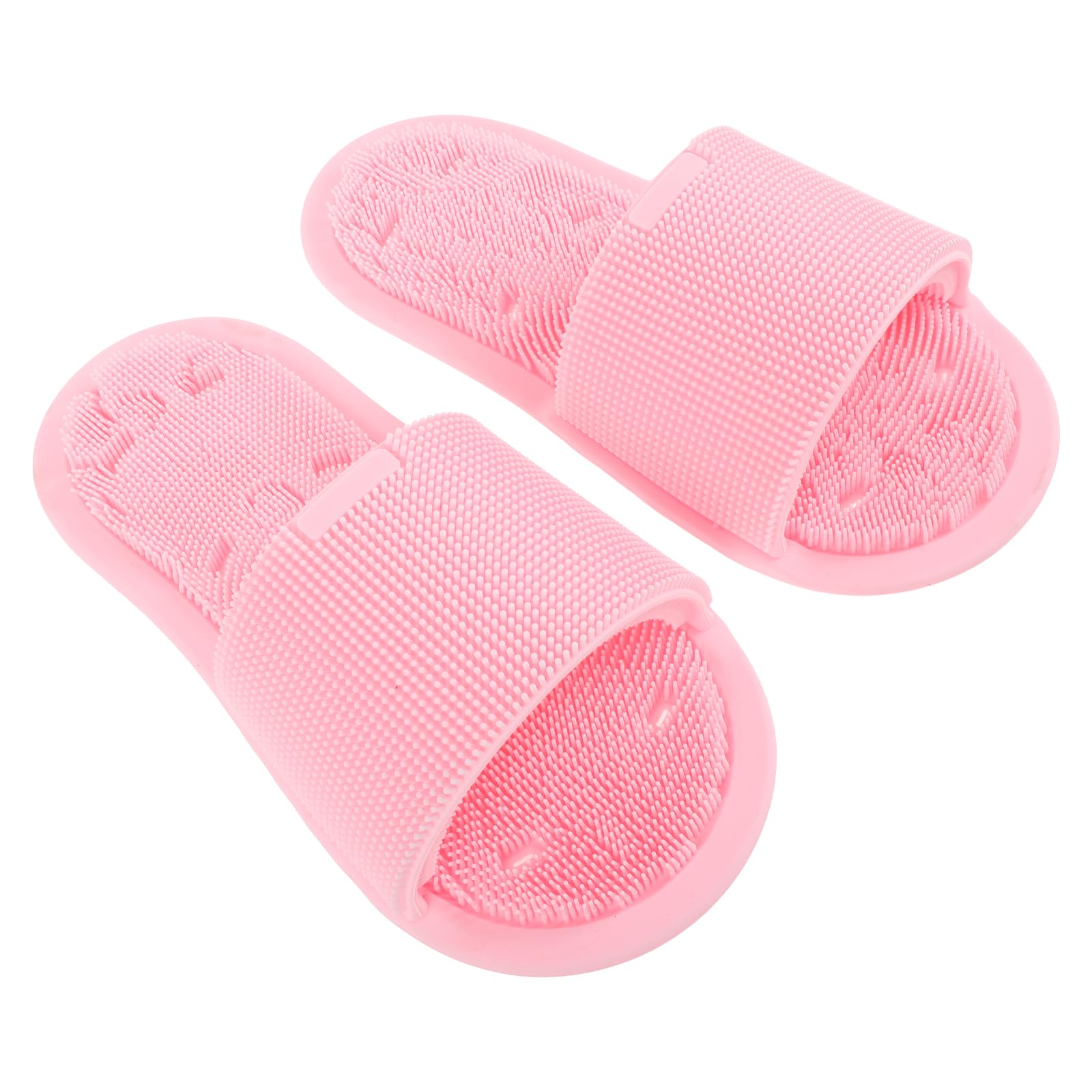 Healvian Spazzola per Piedi da Doccia in Silicone Morbido Antiscivolo con Setole Massaggianti Scrub per Piedi Esfoliante per Bagno Spa e Viaggi Set da 2 Pantofole per Pulizia e Massaggio