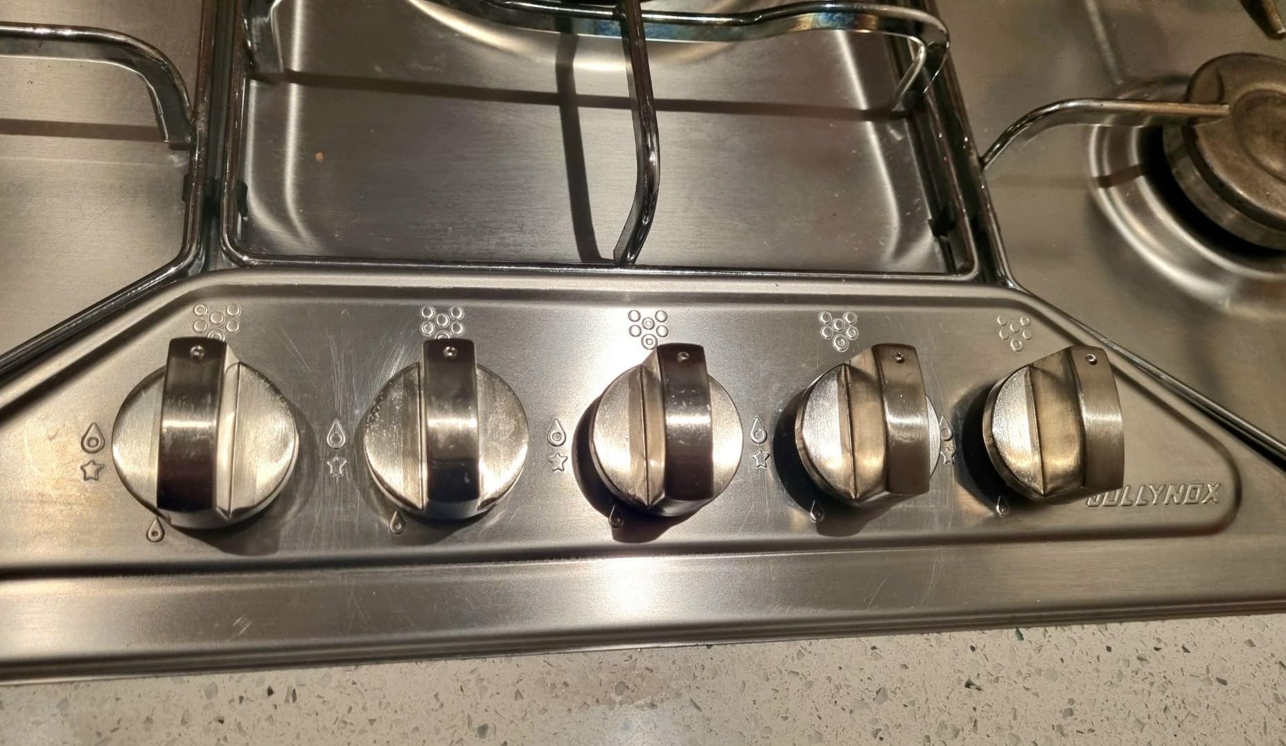 6pcs Gas Hob Knobs, Kitchen Silver Stove Switch Replacement Parts, Oven