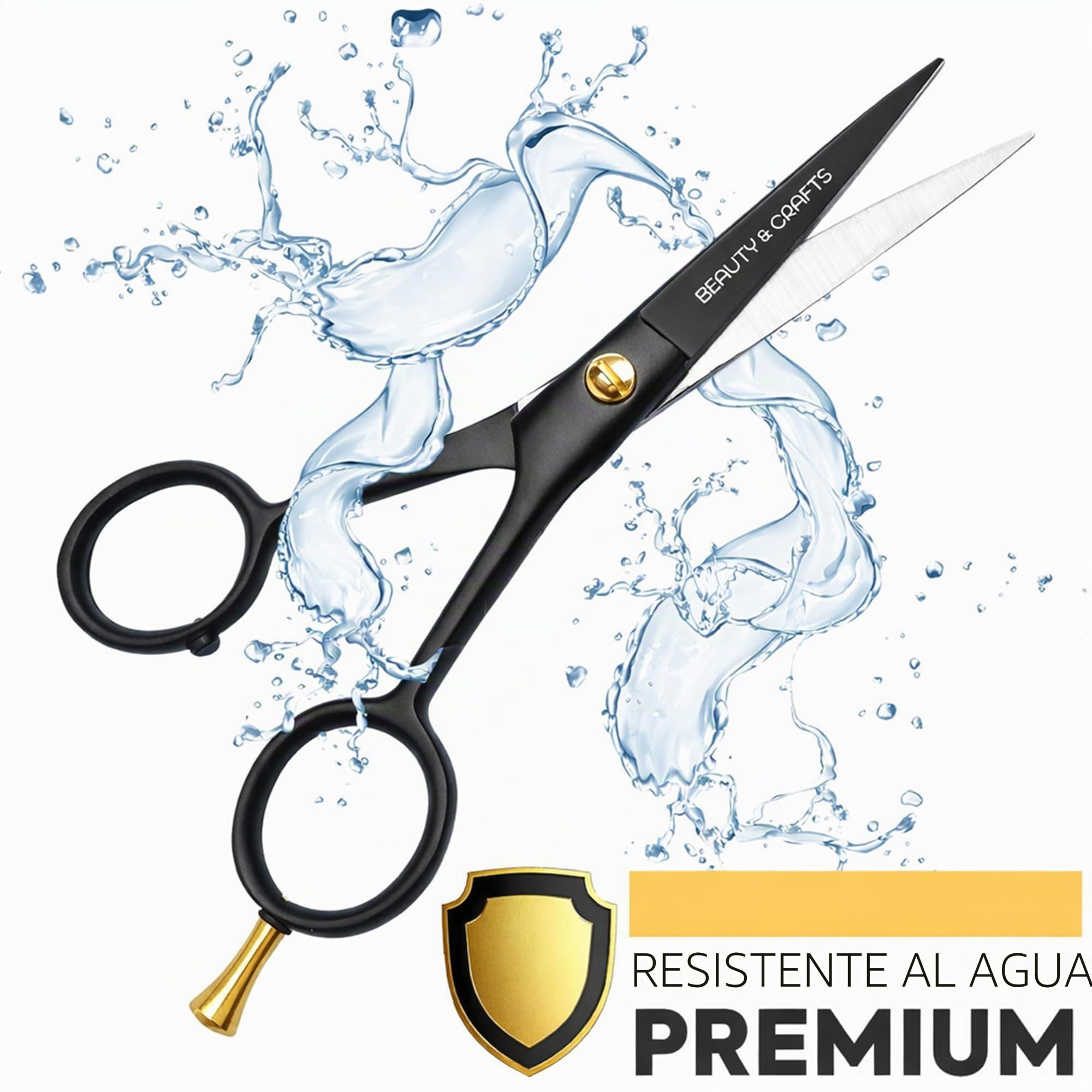 Beauty & Crafts - Tijeras alemanas para bigote de barba de 5 pulgadas - 2 peines de bigote para vello facial con hermosa bolsa - Tijeras de corte de barba para arreglar, cortar y peinar el bigote