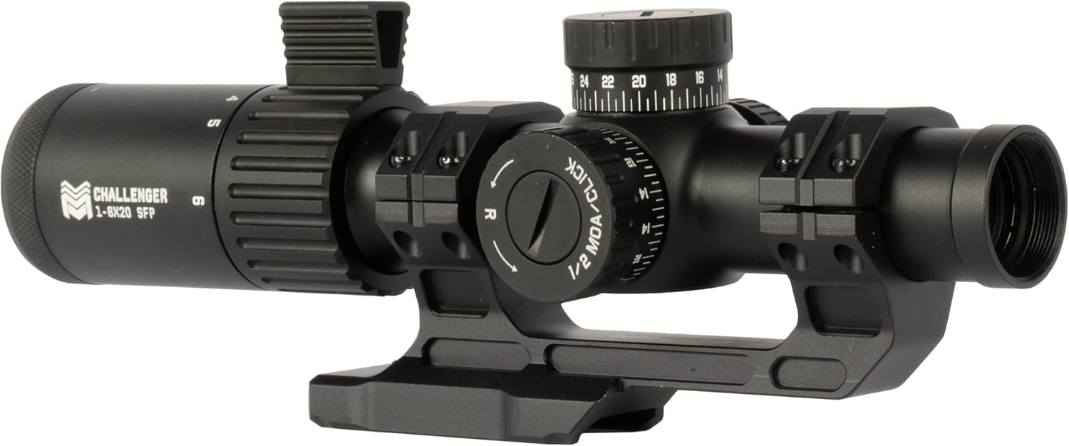 Monstrum Challenger Micro 1-6x LPVO Scope | with HD Glass and Deadlock Scope Mount