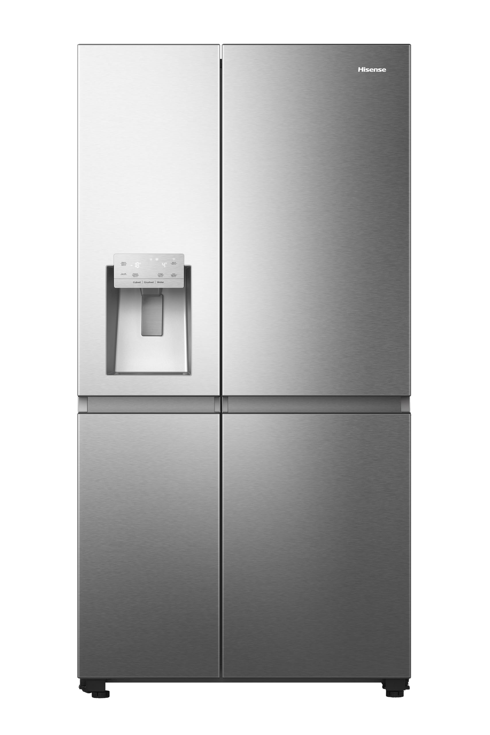Hisense PureFlat Infinite RS818N4IIE 632L Wifi Connected Plumbed Total No Frost American Fridge Freezer with Water Dispenser - Stainless Steel - E Rated