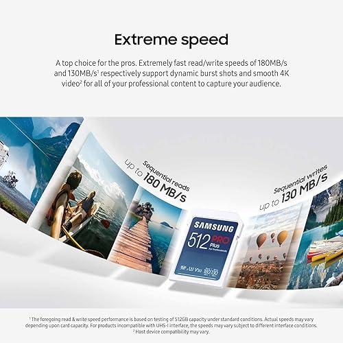 Miniatura 5 de Samsung PRO Plus Tamaño completo 256GB Tarjeta de memoria SDXC, hasta 180 MBs, Full HD y 4K UHD, UHS-I, C10, U3, V30 para DSLR, cámaras sin espejo,