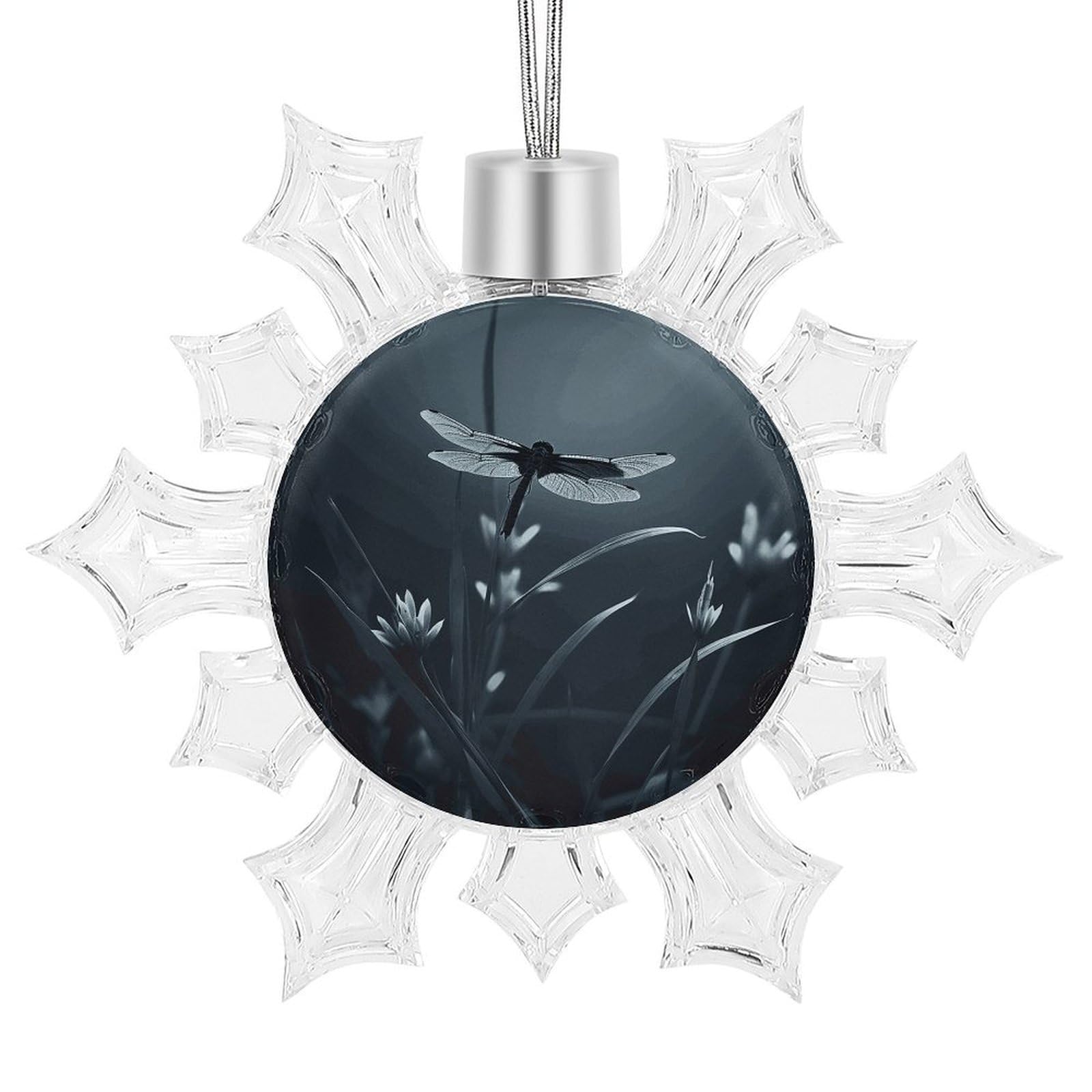 Dragonfly Silhouette Snowflake Ornaments Cute Snowflake Pendant Exquisite Christmas Tree Ornaments for Christmas Weddings New Year Birthday Holiday Celebration