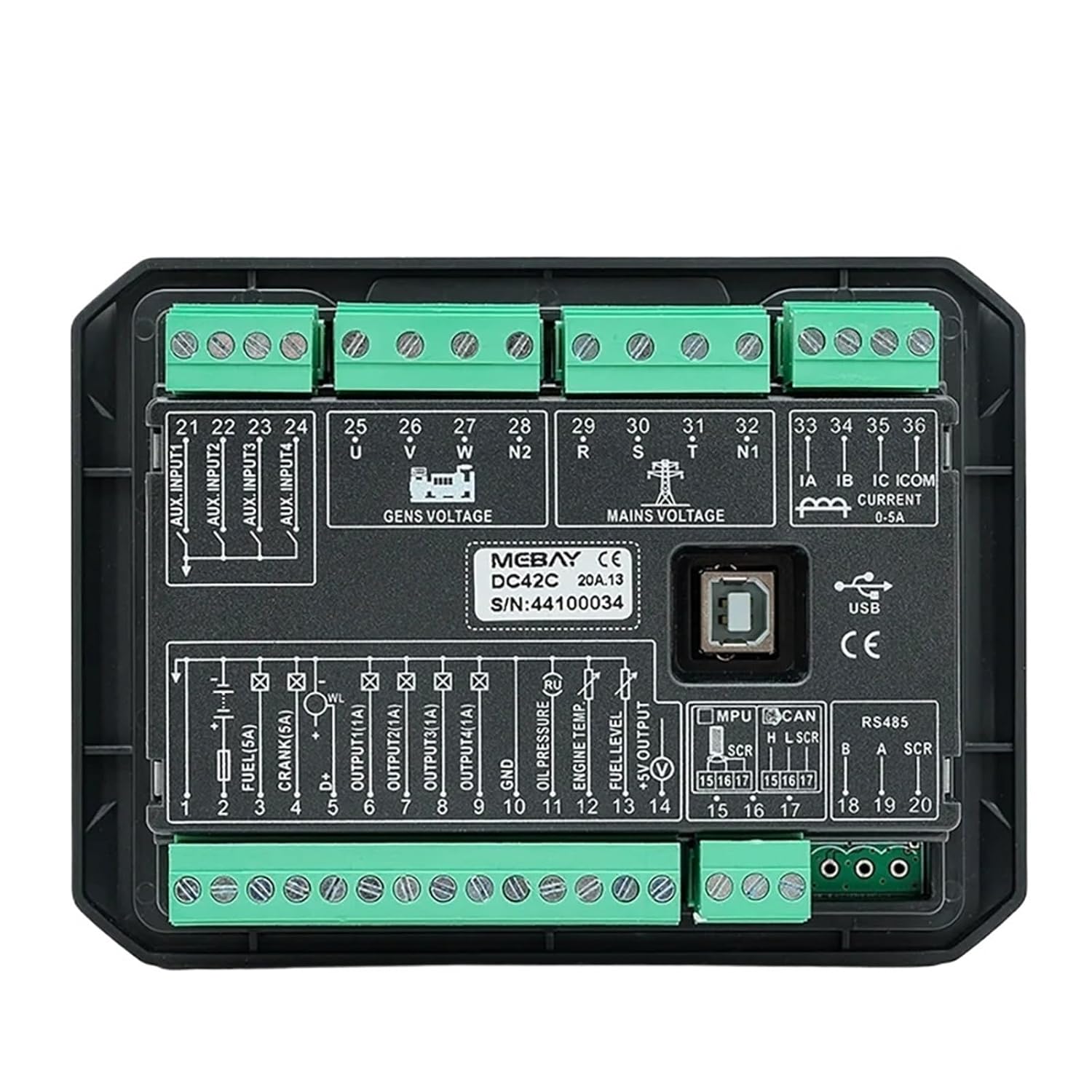 Replace HGM4010 DSE4610 DC40S Diesel Gas Gasoline Generator Engine Controller Module Panel DC42S Replace HGM4020 DSE4620(DC42SR RS485 Port)