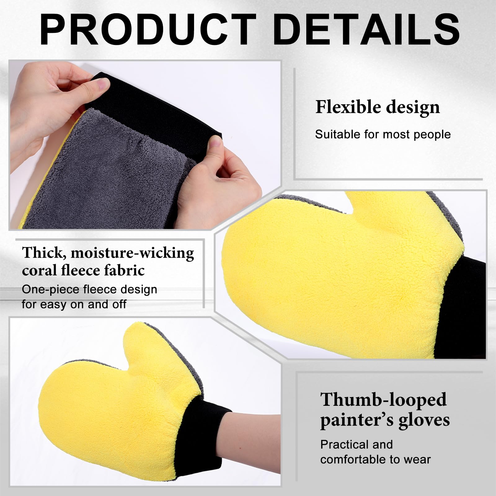 20 Pintura para Limpieza Guantes de Pintura de Microfibra Suave Guantes de Esponja de Microfibra Reutilizables de Polar Coral Guante de Lavado de Coche Aplicador de Tinte