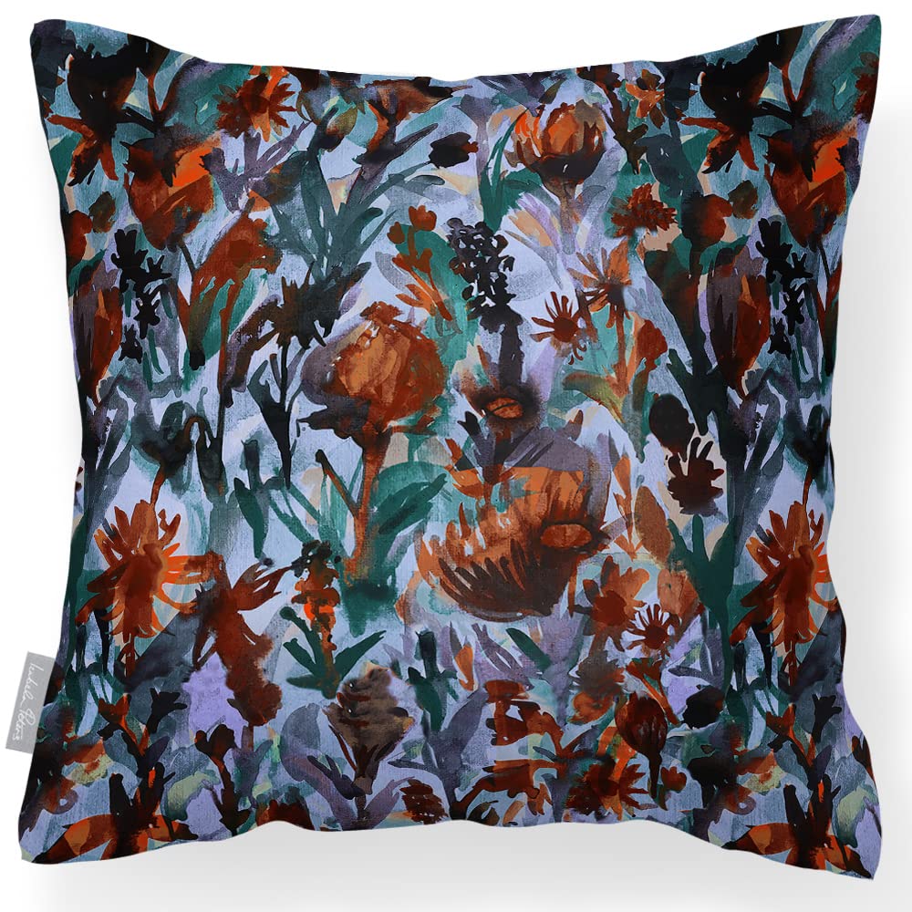 Izabela Peters Outdoor Cushions Waterproof, 43 cm, Filled Outdoor Cushion, Herbaceous Border - Orange Rust, Garden Furniture Cushions, Outdoor Seat Cushions, Garden Chair Cushions