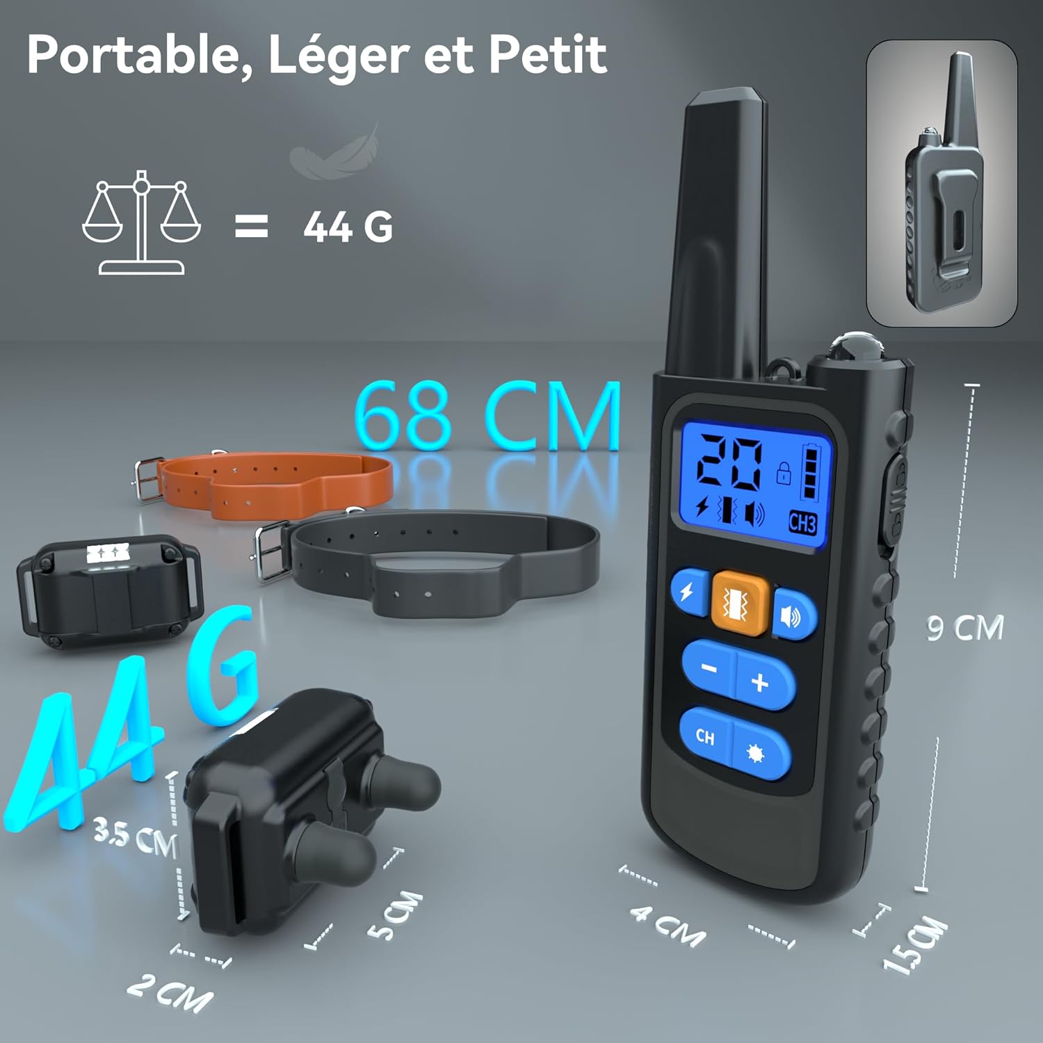 Collier de dressage rechargeable Meloive