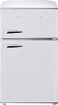 Galanz GLR31TWEER Réfrigérateur compact rétro, Mini Réfrigérateur avec portes doubles, Thermostat mécanique réglable avec congélateur, blanc, 3.1 Cu FT