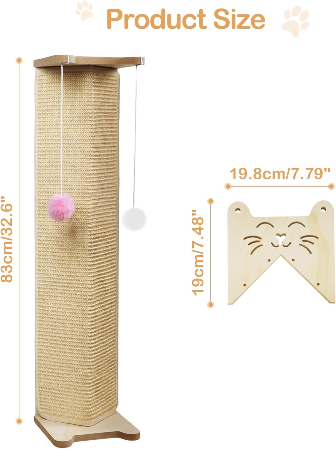 review Corner Cat Scratcher, 32.7'' Large Cat Scratching Board On The Sofa Corner, Wall Scratchers for Indoor Cats, Sisal Cat Scratch Posts with Hanging Toy