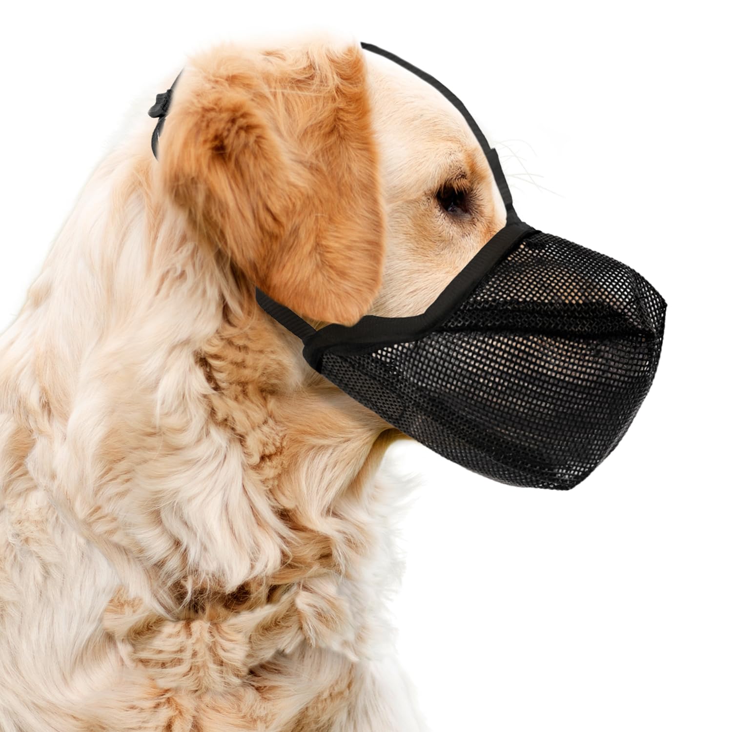 Dog Muzzle Soft Breathable Mesh, Adjustable Reflective Anti-Bark, Anti-Bite & Chew Proof for Small/Medium/Large Dogs