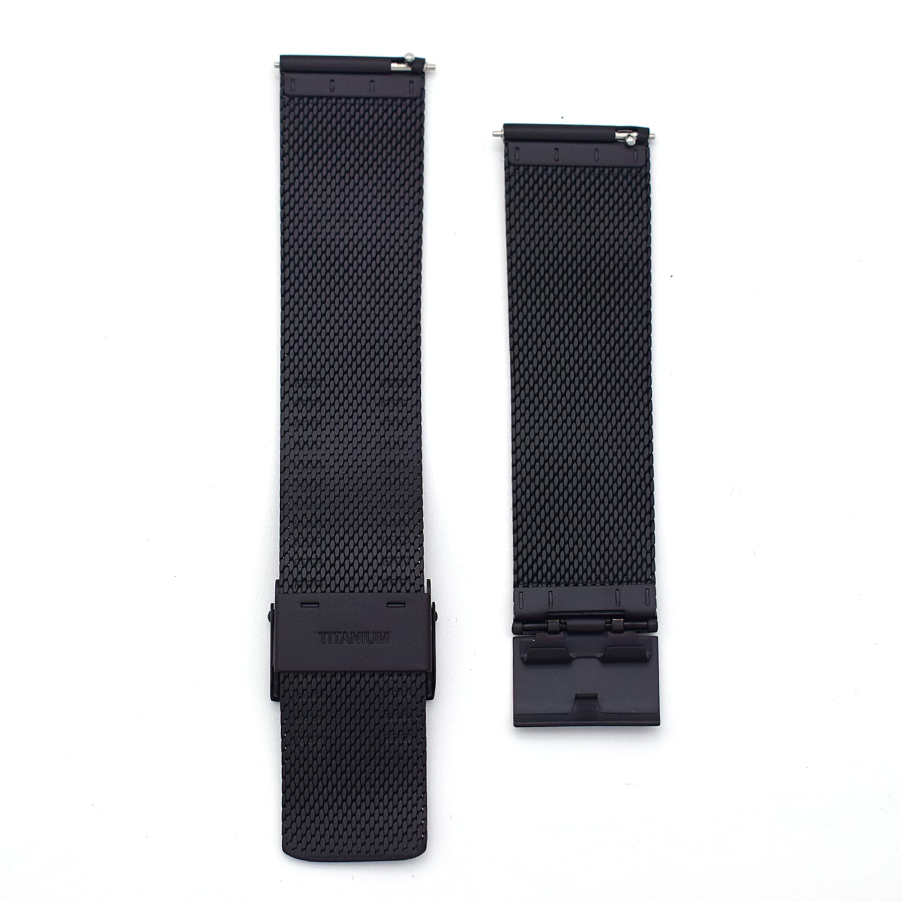 THEAGE Titanium Mesh Watch Band for Mens Women, Mesh Watch Straps (Black) (21mm, Black)