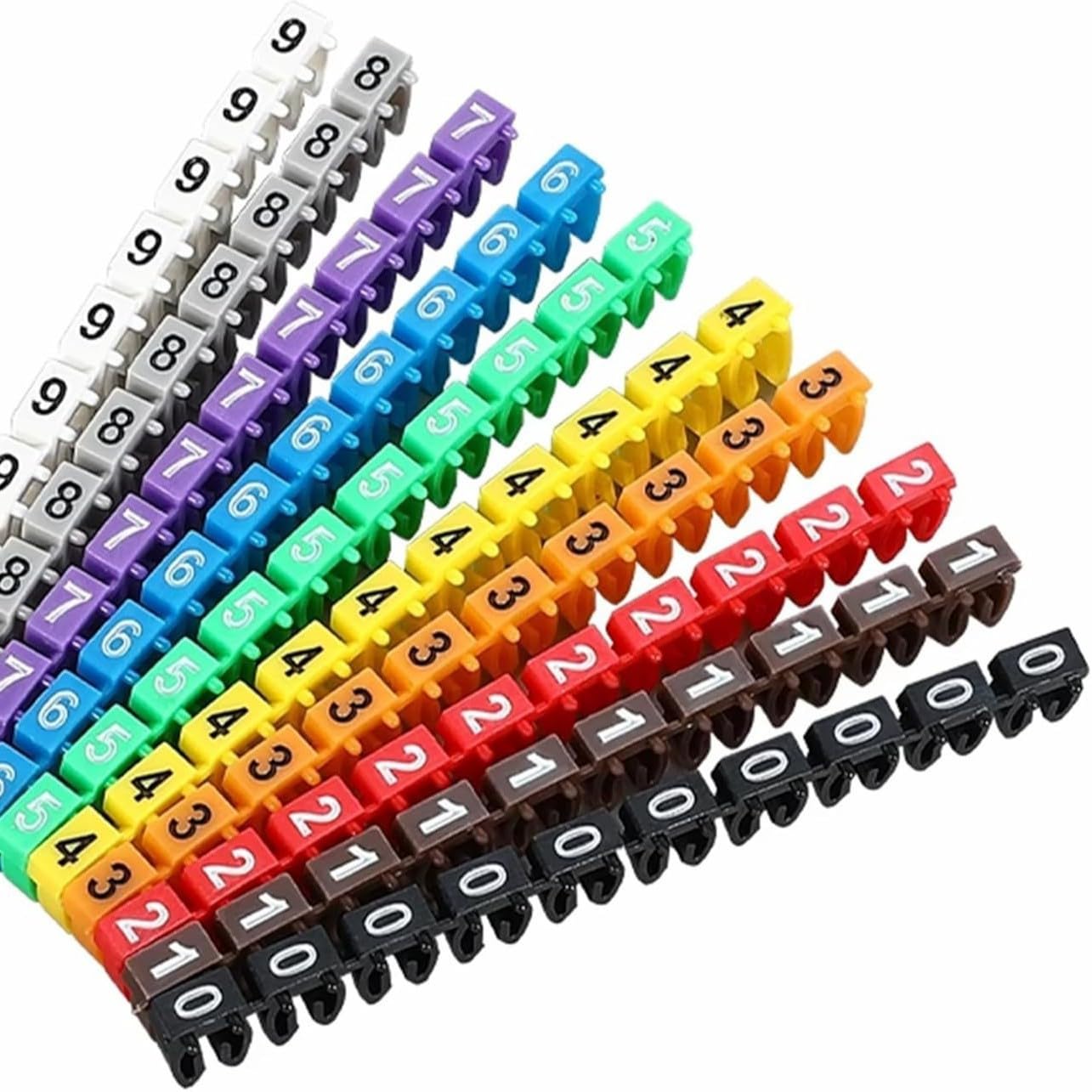 150PCS Clip on Wire Markers Wire Number Labels Colorful Wire Numbering Marker Tube Cable Marker for Marking The Color Coded Cables (for 2-3mm Wire)