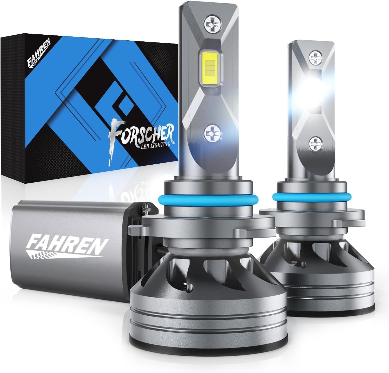 Fahren 9006/HB4 LED Headlight Bulbs, 60W 10000 Lumens Super Bright LED Headlights Conversion Kit 6500K Cool White IP68 Waterproof, Pack of 2