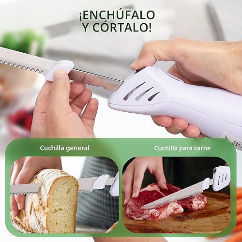 Miniatura 6 de NutriChef Rebanador Eléctrico de Pavo Cuchillo de Cocina | Para Acción de Gracias | Cortador de Alimentos Eléctrico Portátil Juego de Cuchillos con