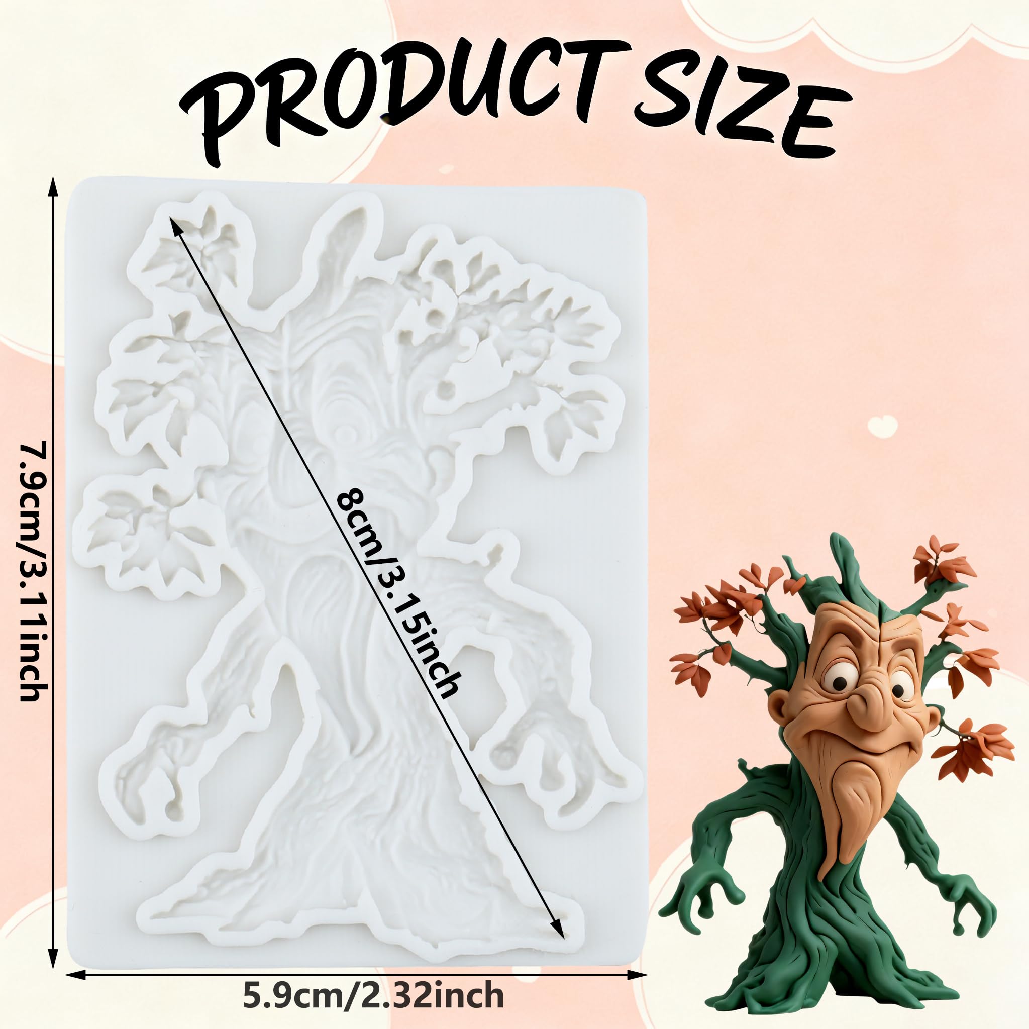 Baumgeist Polymer Ton Formen Cartoon Charakter Baum Geist Silikonform für DIY Handwerk Harz Gießformen DIY Handwerk lufttrocknen Polymer Ton Werkzeuge Schmuckherstellung