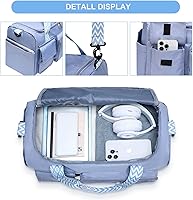 Vista 113 de Pequeña bolsa de gimnasio para mujer, bolsa de viaje con compartimento para zapatos