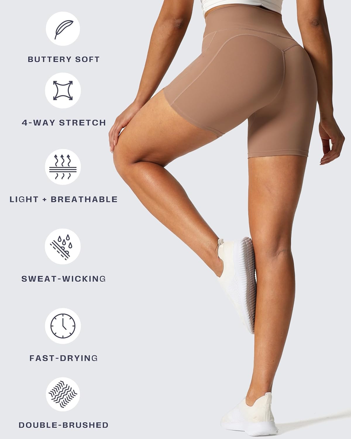 Aoxjox Geo Workout Biker Shorts for Women Tummy Control High Waisted Exercise Athletic Gym Running Yoga Short 6" - Image 4