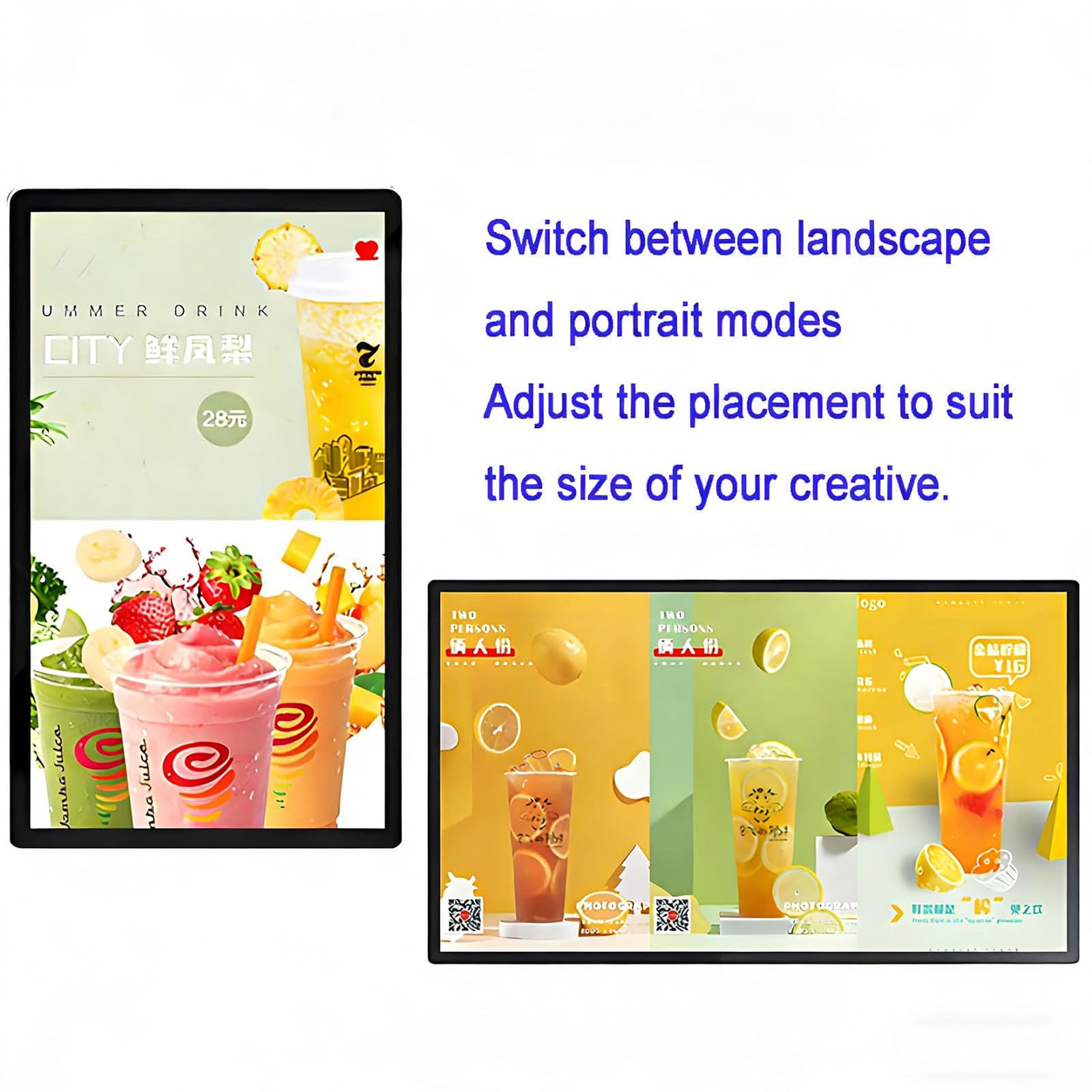 LED Display Screen zur Wiedergabe von Videos/Bildern,Wandmontage/Eingebaut,Querformat/Hochformat,Fernveröffentlichung Veröffentlichung,Elektronische Werbetafel 21.5"