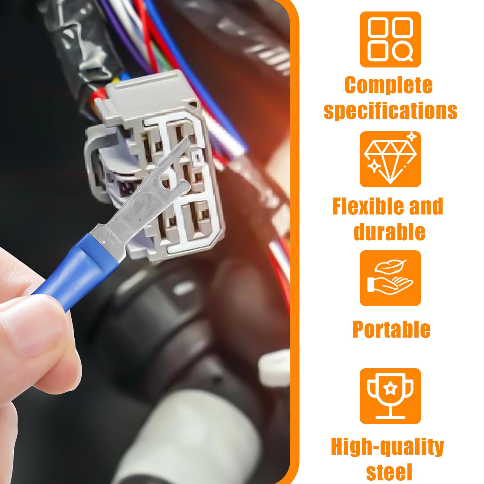 30 Pcs Attrezzi Rimozione Terminale con Custodia Protettiva, Set Strumento Extractor Pin Cavo Auto, Kit Attrezzo Estrattori Connettori Estrattore per Maggior Parte Elettrico Terminali Connettore(Blu)
