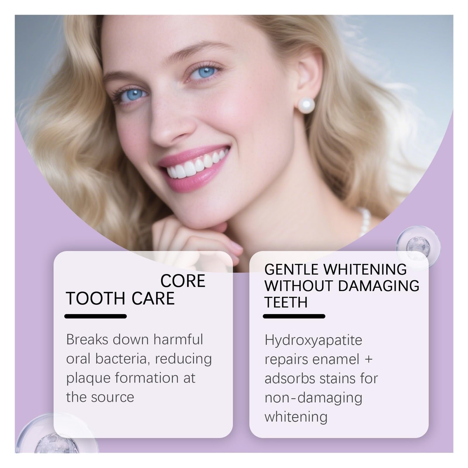 Mousse for limpieza dental de 60 ml: una espuma rica y cremosa que ayuda a mantener el esmalte absorbe las manchas superficiales(2pcs)