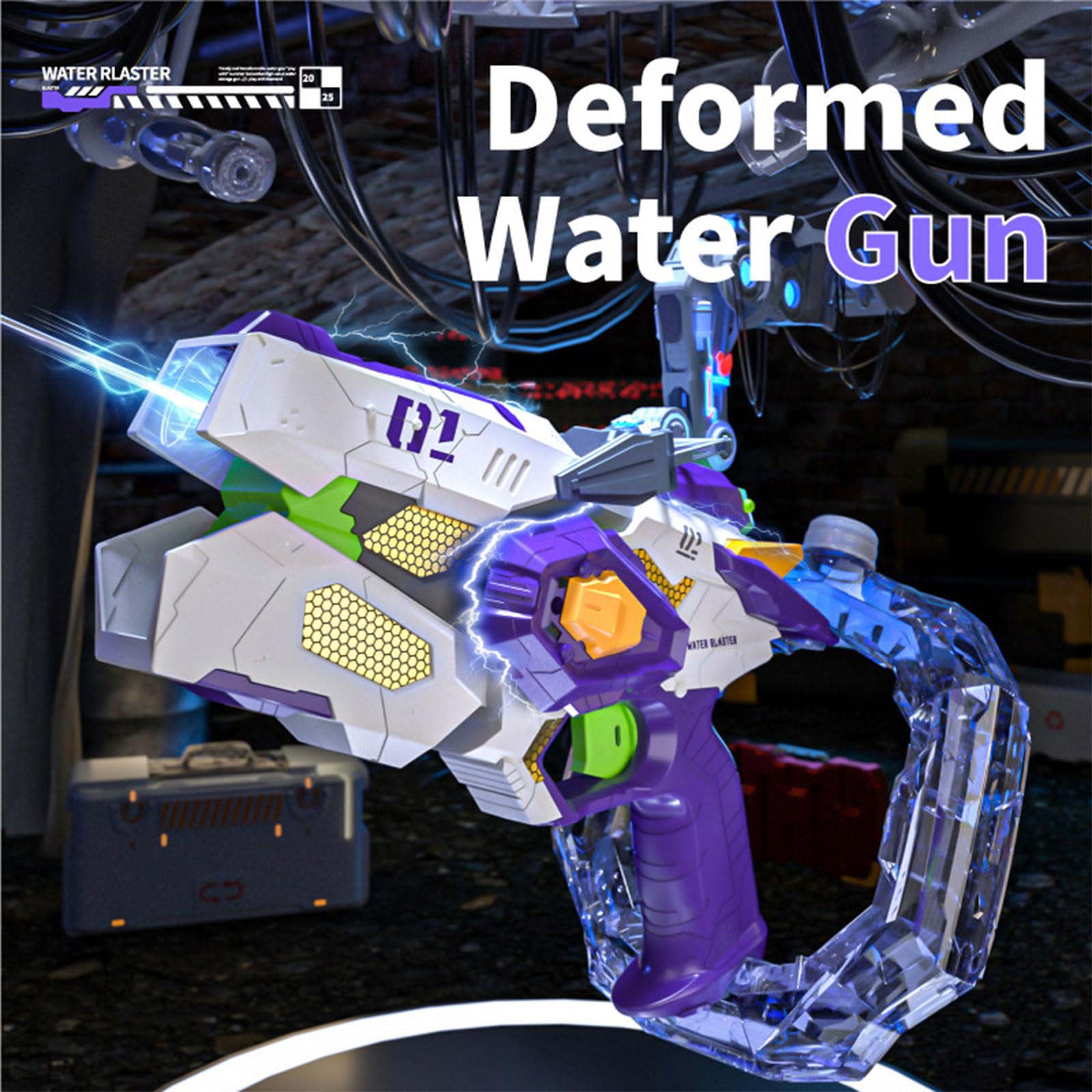 Elektrisches Wasserpistolenspielzeug mit großer Kapazität, automatischem Schnellfeuer und leuchtendem Design für Strand und Poolspiele Freien Mechanische Wasserpistolen