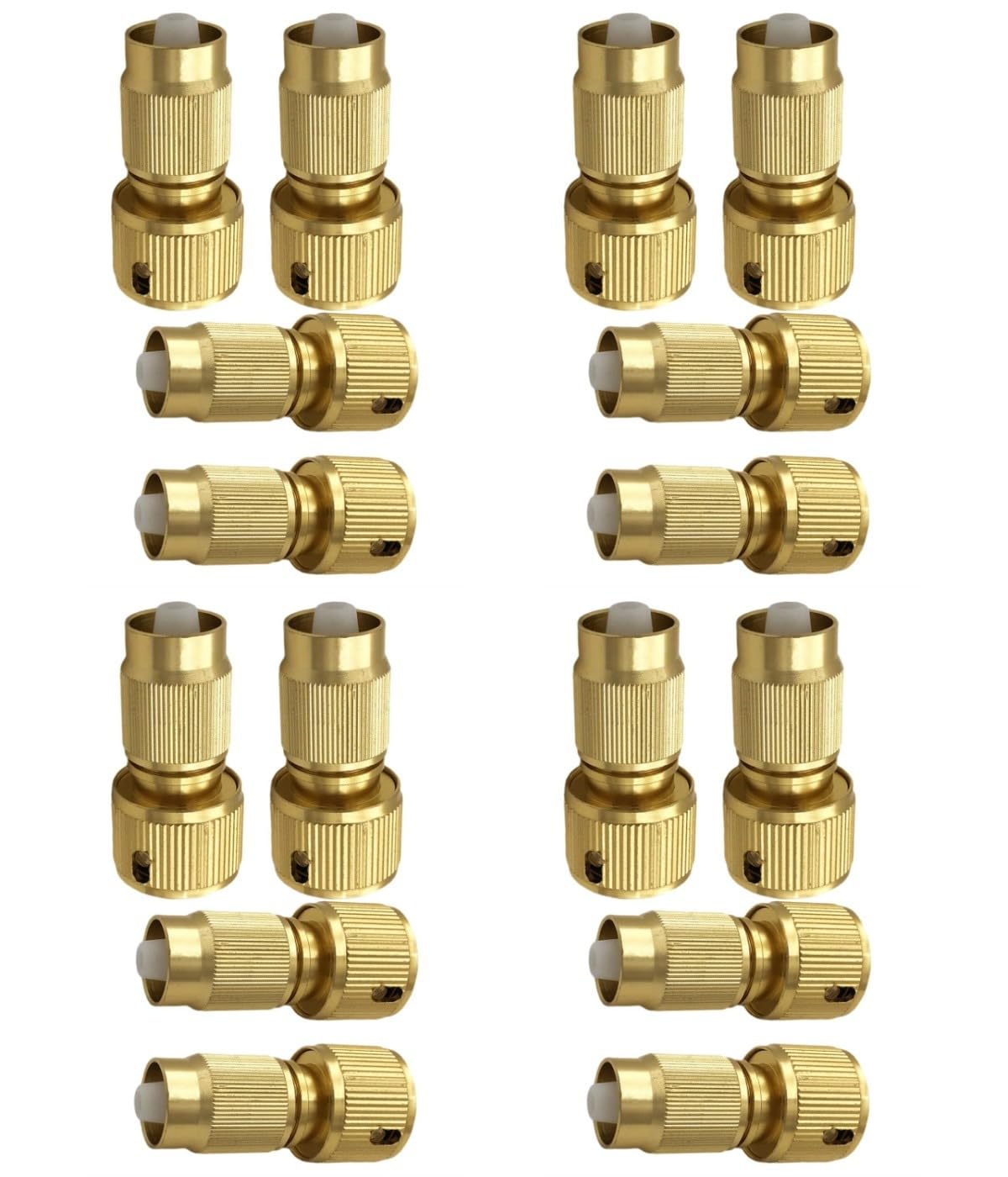16 conectores de latón para manguera de jardín, accesorios para manguera de jardín, adaptadores de reparación de manguera expandibles, color dorado