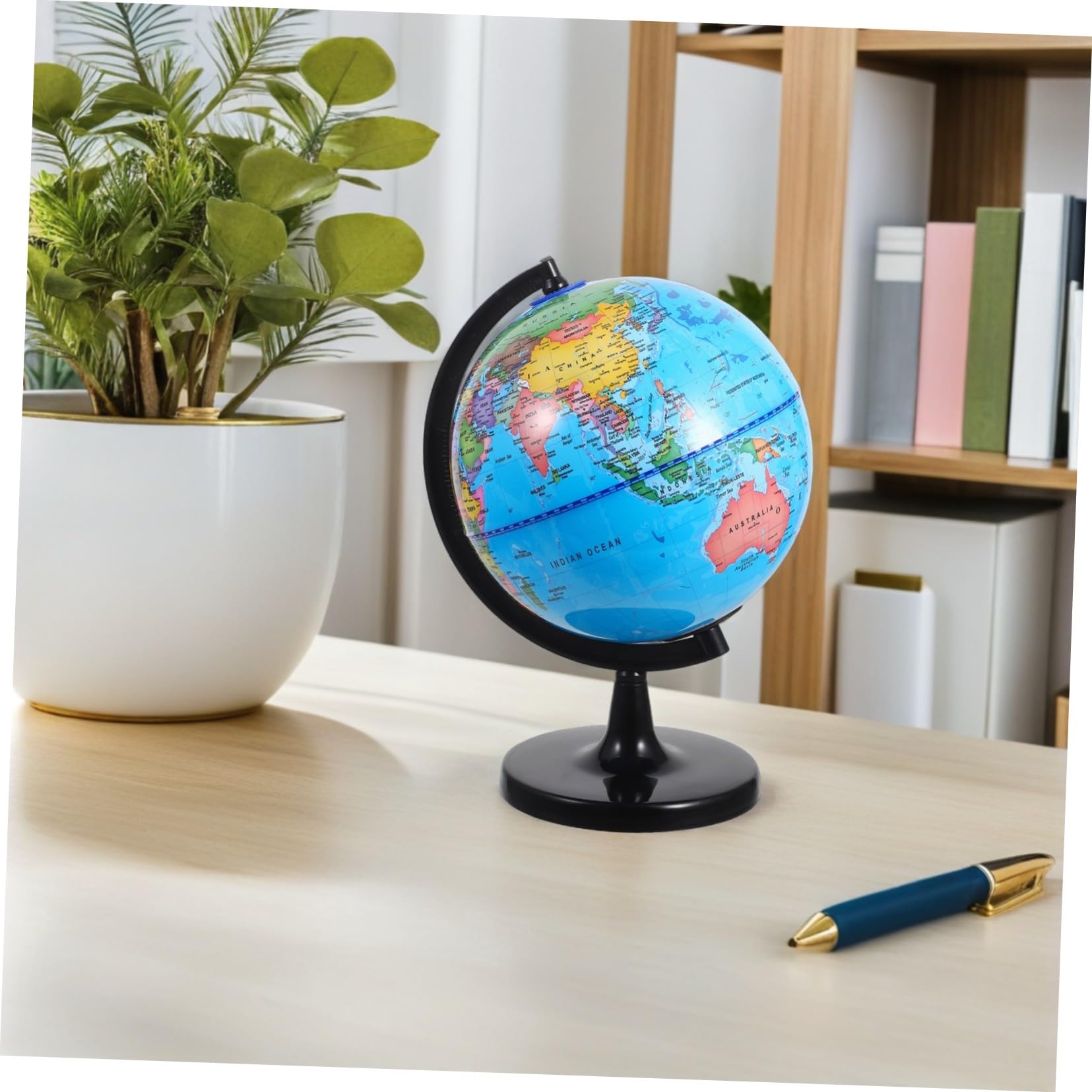Didiseaon Globo Terráqueo Educativo para Escritorio Compacto y Resistente con Base Estable y Rotación para Enseñanza Aulas y Aprendizaje Infantil Casa