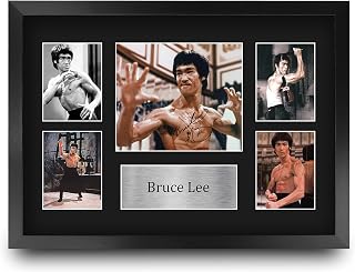 HWC Trading FR A3 Bruce Lee Geschenke Gedruckt, Signiert Autogramm Bild Display Für Film-Erinnerungsstücke-Fans - A3 Eingerahmt