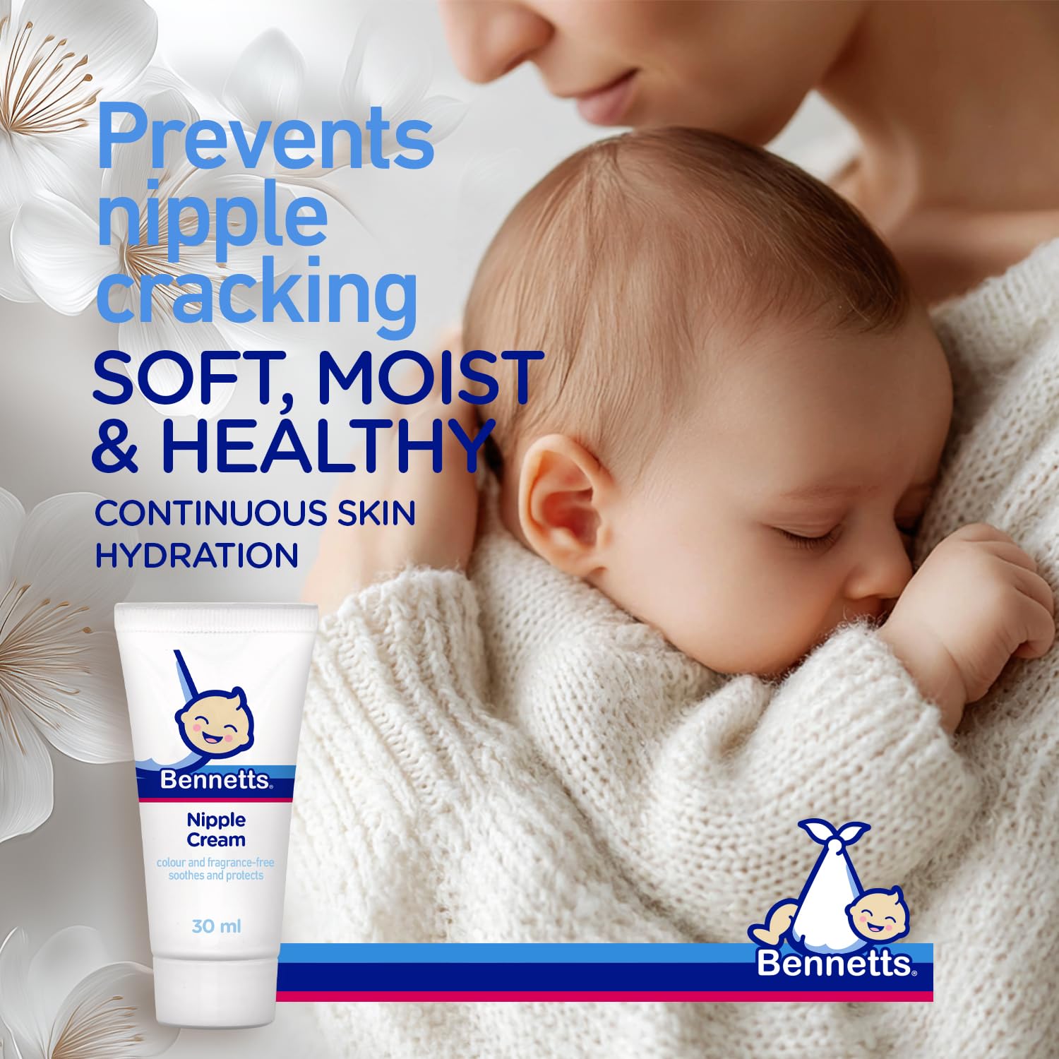 Bennetts Crema para pezones - Crema calmante hidratante para madres embarazadas y lactantes, 30 ml