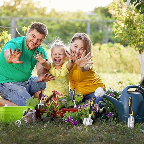 Miniatura 5 de Juego de herramientas de jardín de 7 piezas de aluminio resistente, kit de herramientas de jardinería ergonómicas, agarre de goma, tijeras de podar