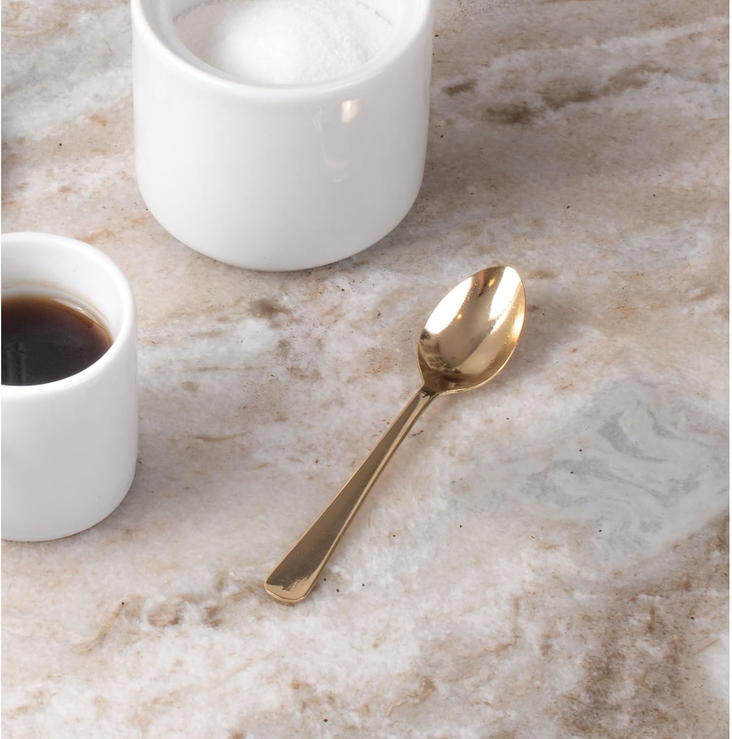 Fino Demi Spoon, Gold-Plated Stainless Steel, Classic Design, For Everyday Coffee, Desserts, Entertaining, and Holiday Dining, Set Of 12