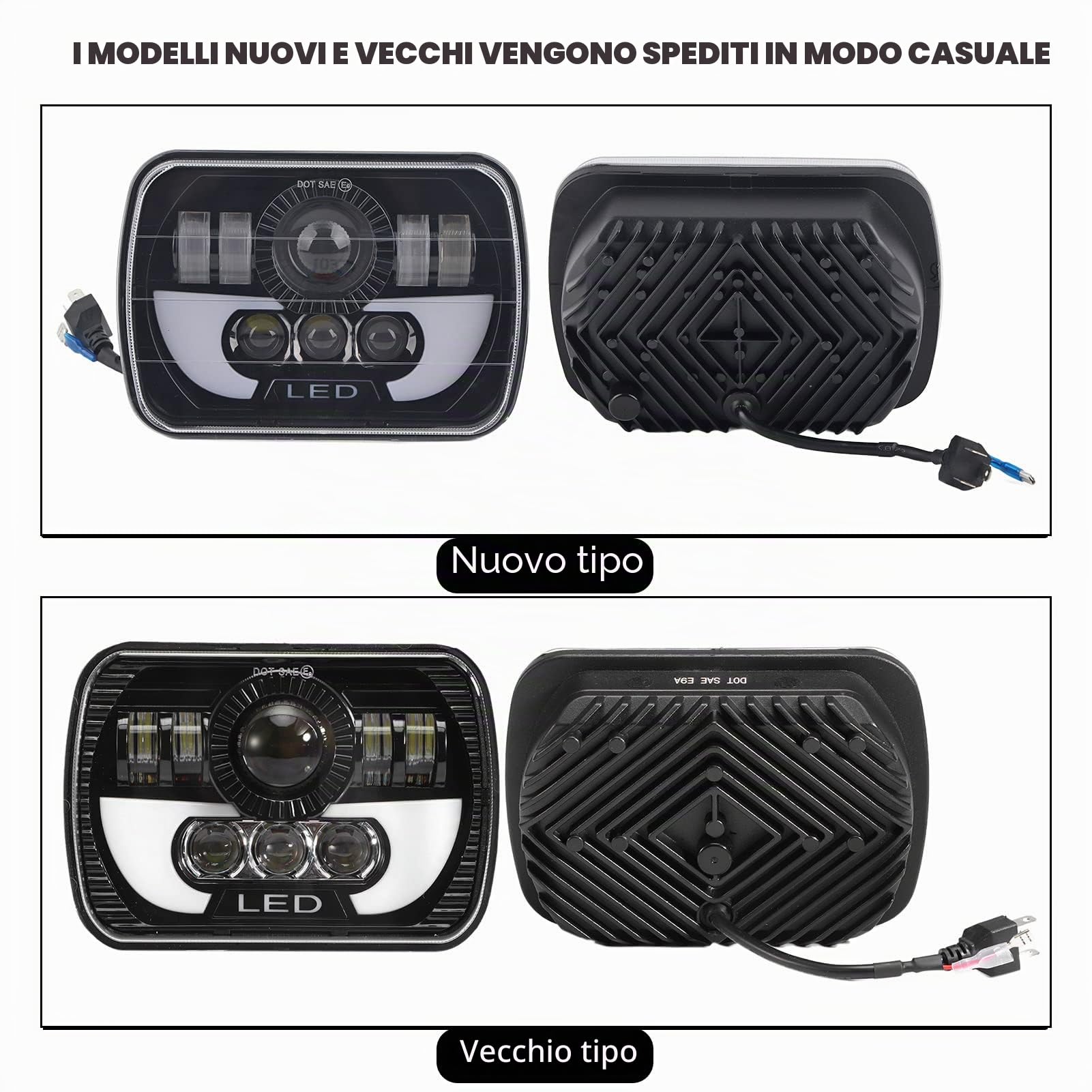 5x7in 90W Faro Universale Luce Quadrata Faro Anabbagliante Faro Per Auto Installazione Faro Conversione Faro LED Per Auto