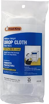 Frost King Clear Polyethylene Drop Cloths - In Rolls, 10x20x1 mil