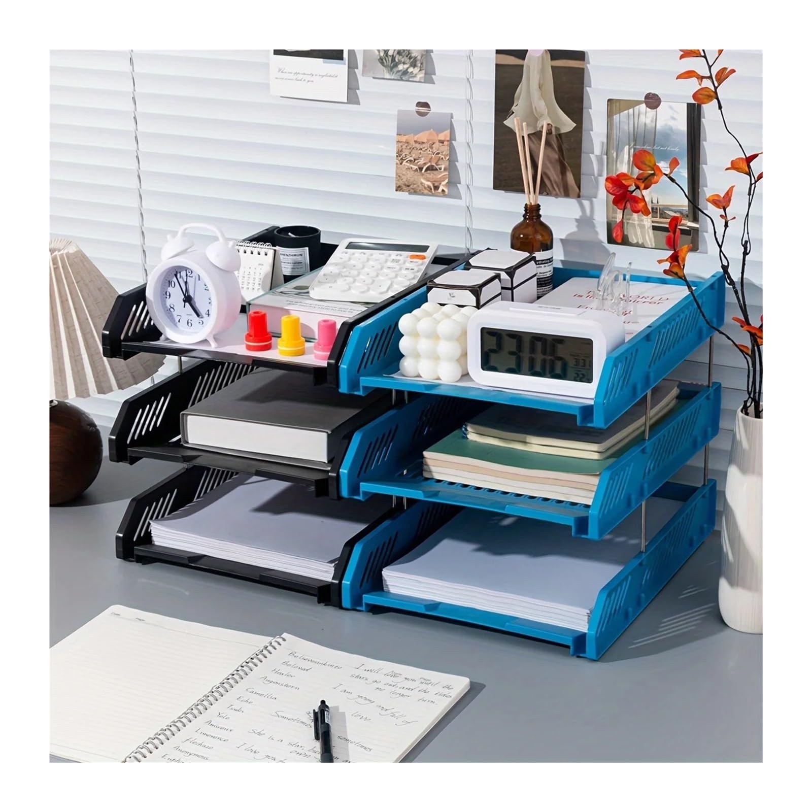 Schreibtisch Briefablage Stapelbarer Briefablage-Organizer Mit 3 Ebenen