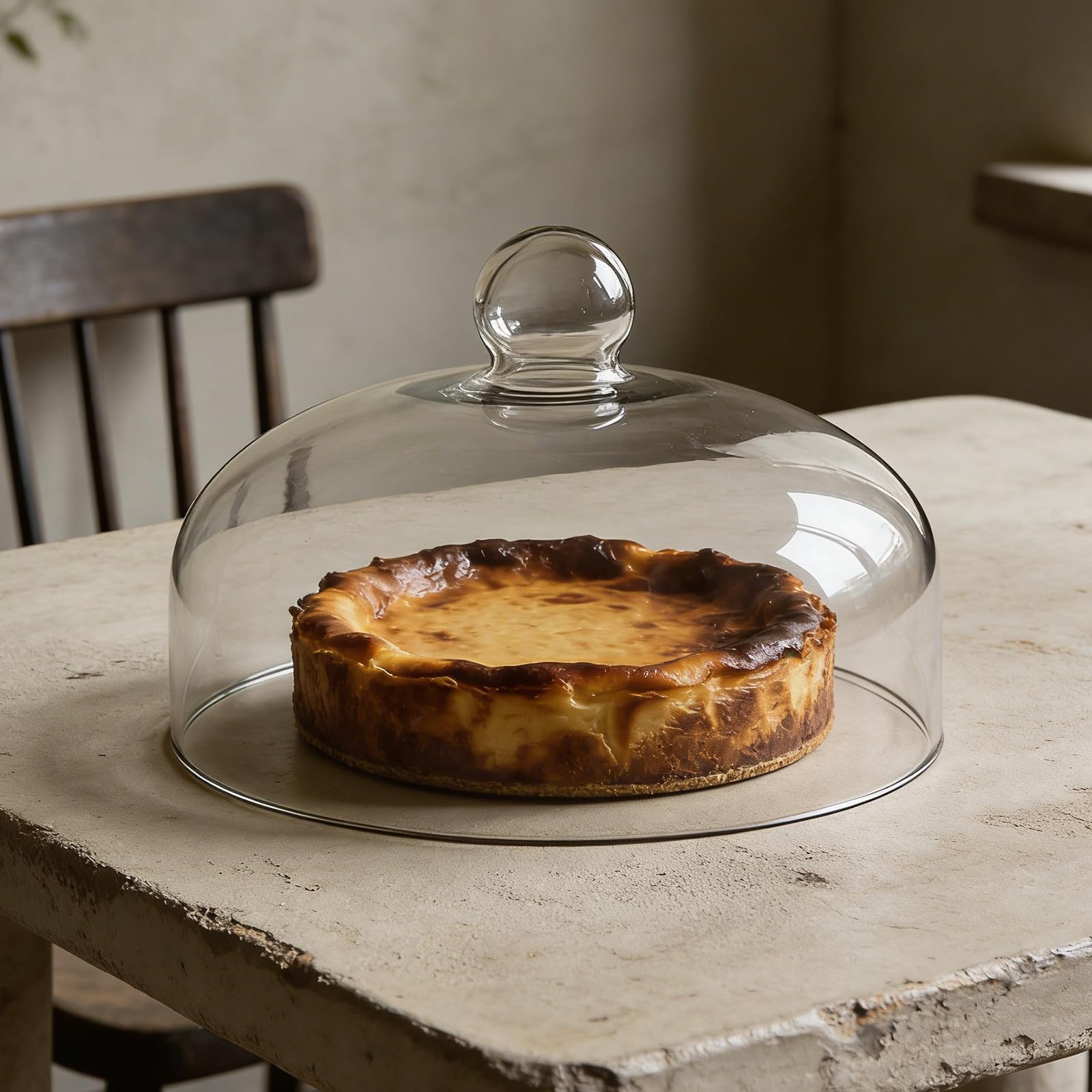 SHOWERORO Transparente Glas Abdeckung für Kuchen als Backzubehör für Torten mit Lebensmittelechtem Staubdichtem Design zum Schutz von Desserts und Speisen