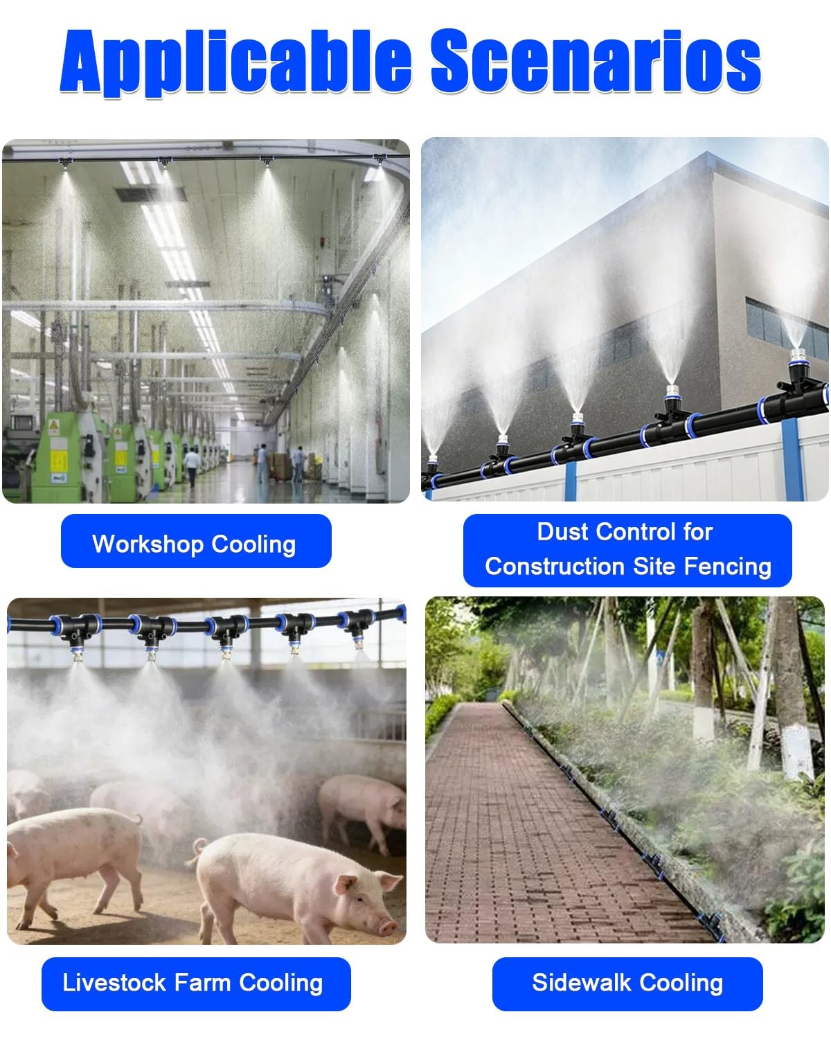 Irrigazione a Goccia Kit di Irrigazione a Pioggia per Recinzione con Tubo e Ugello, Irrigazione a Goccia per Aziende Agricole, Spruzzatore per Irrigazione da Giardino | 82ft/25m