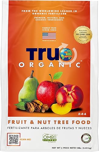 True Organic Fertilizante granular de alimentos para árboles frutales y nueces, 12 libras, CDFA, OMRI Listado para jardinería orgánica NPK 5-4-6