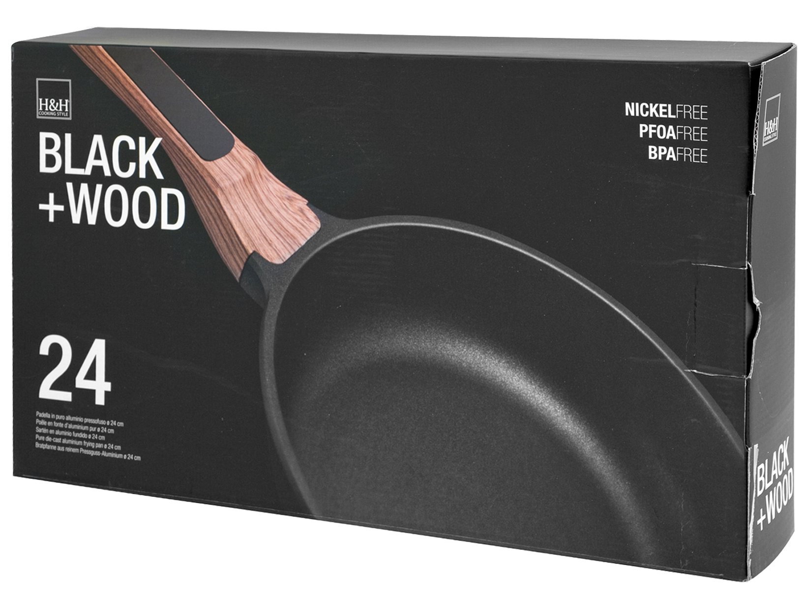 H&H Basic Frusta In Acciaio Inox 32 Cm - Manico Nero, Professionale Per Cucina