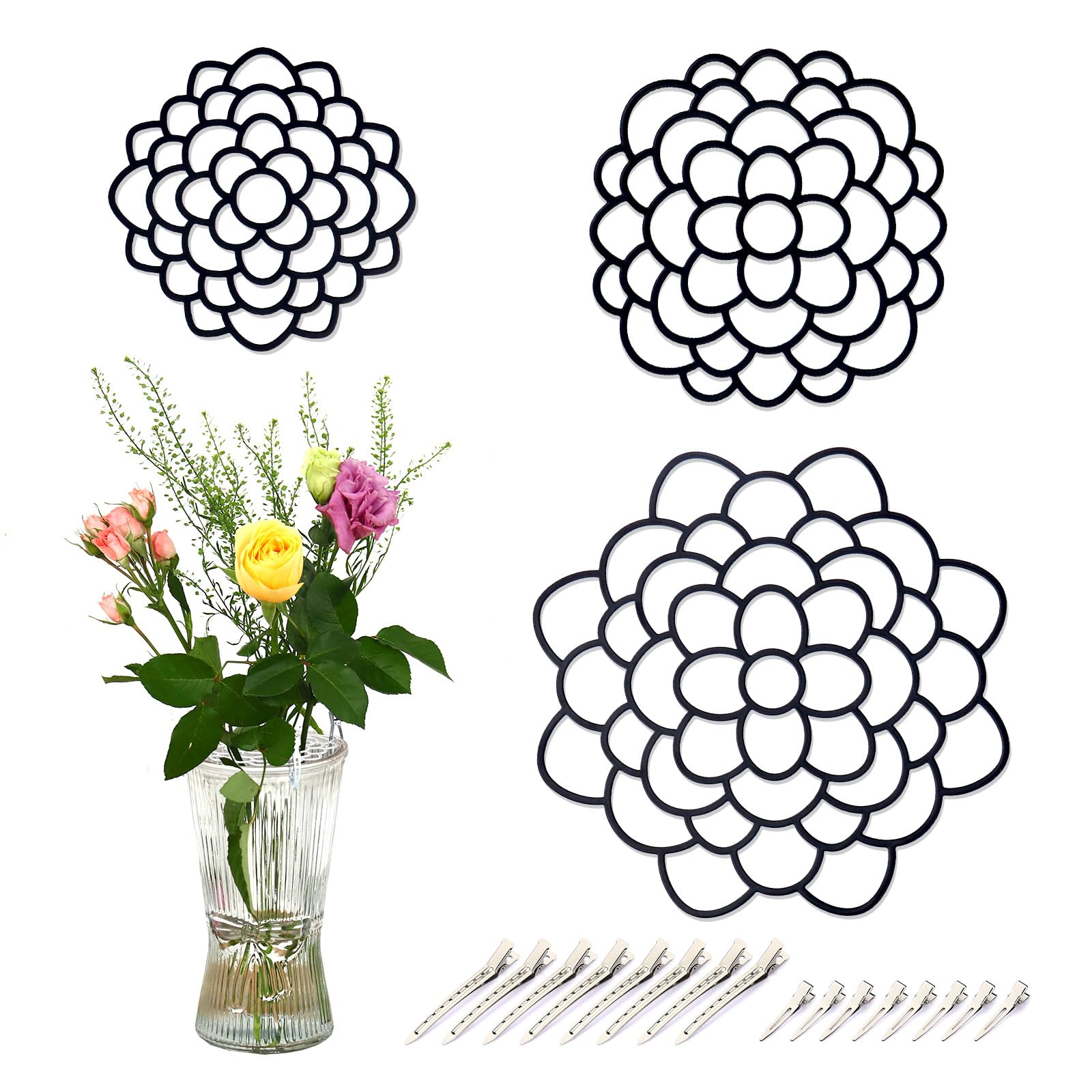 fuseki flower base table [受注製作] Amazon.com: KOYILTD 3 Pcs Metal Flower Frog for Vase, Blossom Grid