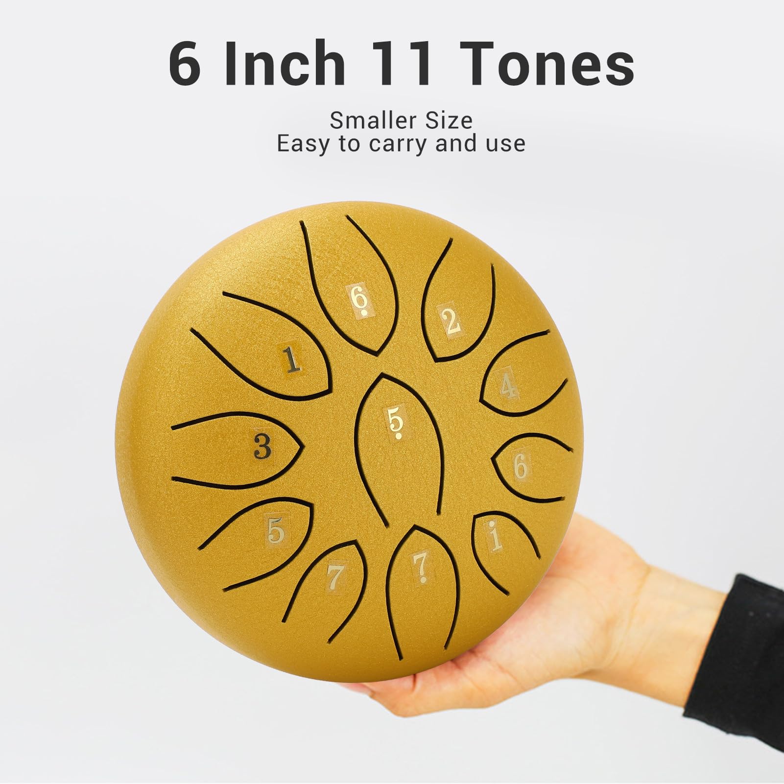 Steel Tongue Drum 6 Inch 11 Note, Steel Percussion Padded Travel Bag and Mallets, Outdoor Ethereal Chakra Rain Drum - Image 4
