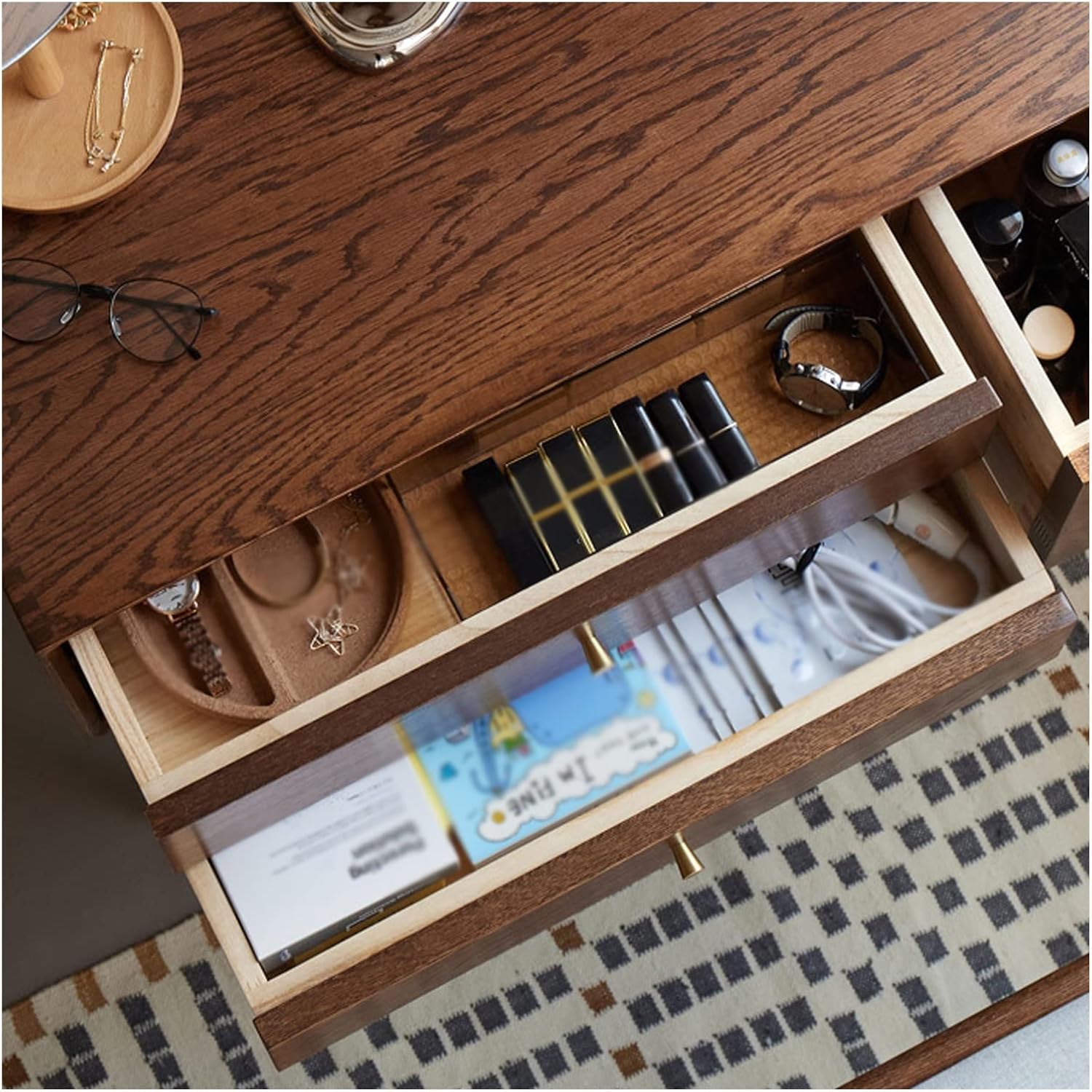 Wixero】チェストタンス 箪笥 2 段 引き出し 木製 奥 20/30/40/48 x 40