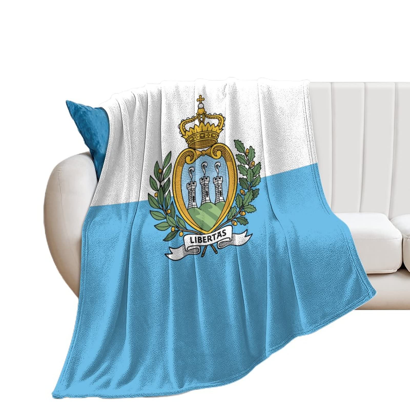 Jeté de lit en flanelle motif Saint-Marin, une idée cadeau douce et utile