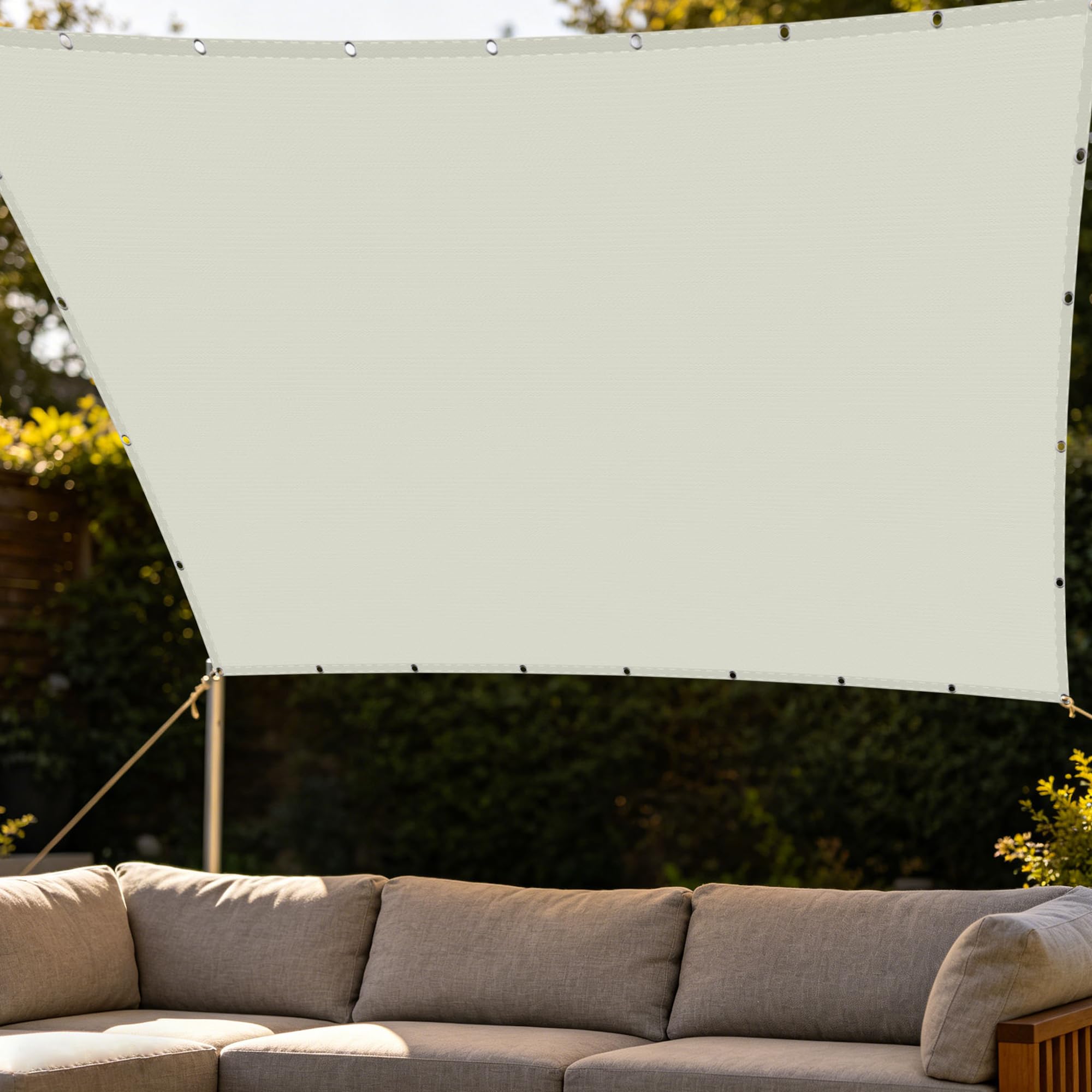 Voile d'ombrage pour patio et balcon grand format blanc cassé imperméable